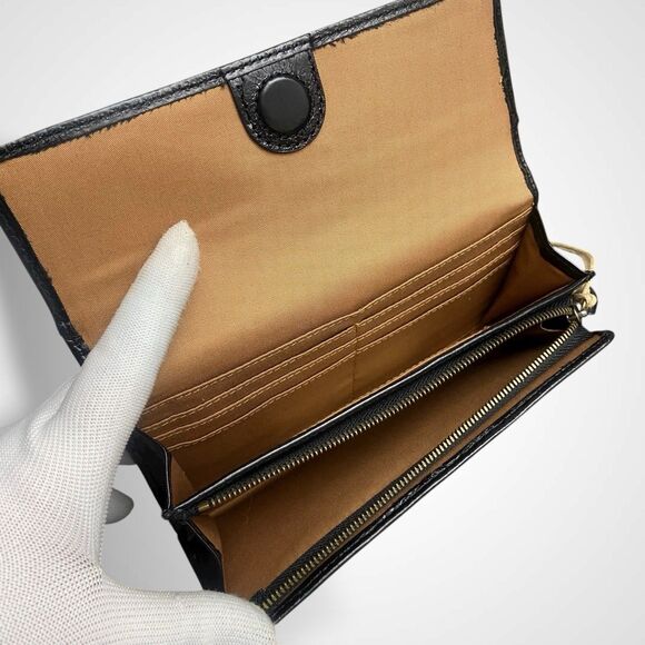 Hobo Continental Wallet Black Genuine Leather Long Bifold with Magnetic Closure - Picture 5 of 10